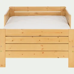 Lit évolutif 1 place en pin massif 3 positions pour enfant - bois clair