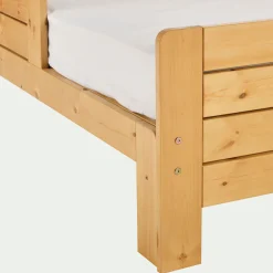 Lit évolutif 1 place en pin massif 3 positions pour enfant - bois clair