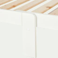 Lit évolutif 1 place en pin massif 3 positions pour enfant - blanc