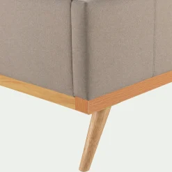 Lit-coffre 2 places recouvert de tissu - beige 140x200cm