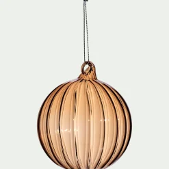 Lot de 6 boules de Noël en verre twistée D8cm - transparent