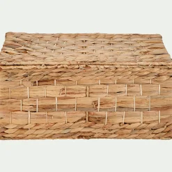 Lot de 3 caisses de rangement en jacinthe d'eau - naturel