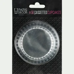 Lot de 50 caissettes à cupcakes D5cm - argenté