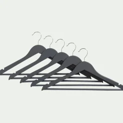 Lot de 5 cintres en bois - gris