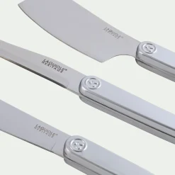 Lot de 3 couteaux à fromage en inox - argenté