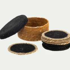 Lot de 10 dessous de verres en jonc de mer - naturel