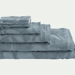 Lot de 2 gants de toilette en coton - bleu calaluna