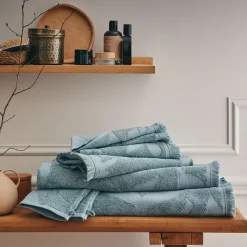 Lot de 2 gants de toilette en coton - bleu calaluna