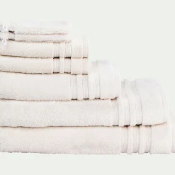 Lot de 2 gants de toilette bouclette en coton - blanc ventoux