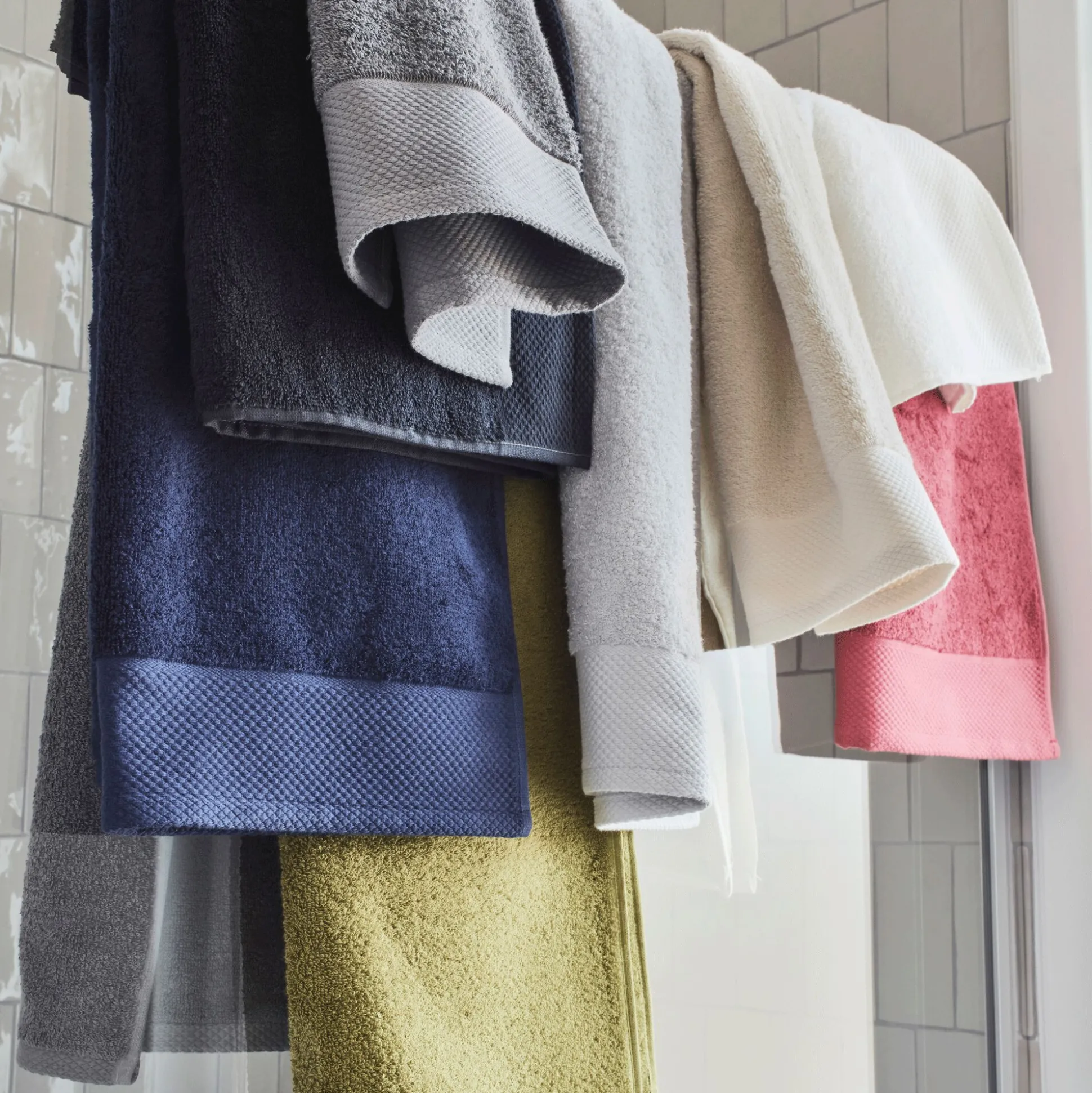 Lot de 2 gants de toilette en coton peigné - blanc optique