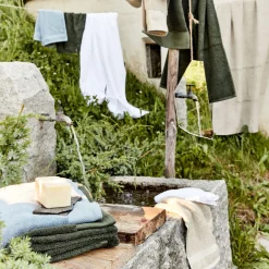 Lot de 2 gants de toilette en coton peigné - blanc optique