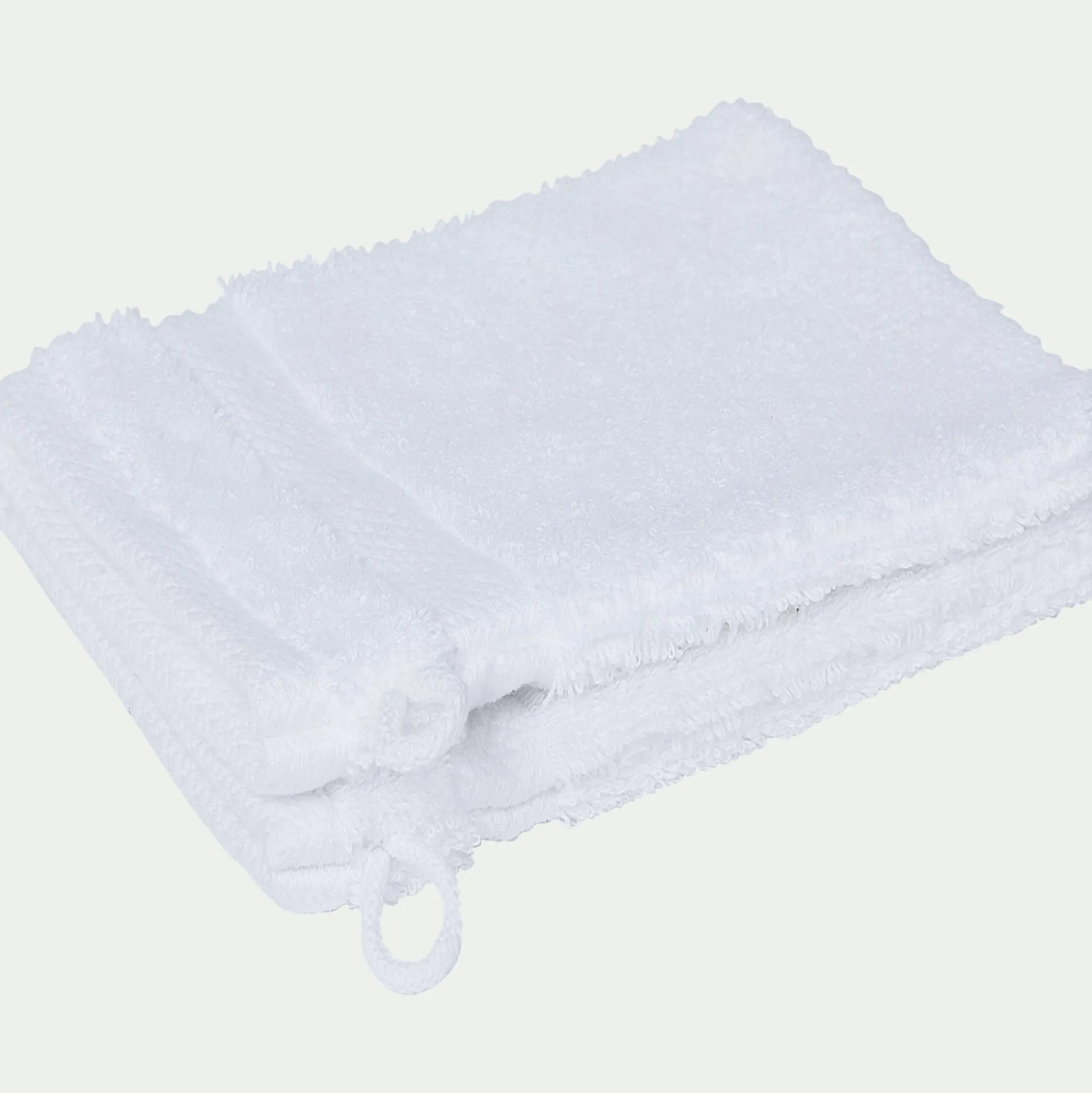 Lot de 2 gants de toilette en coton peigné - blanc optique