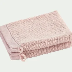 Lot de 2 gants de toilette en coton bio - rose rosa 16x21cm
