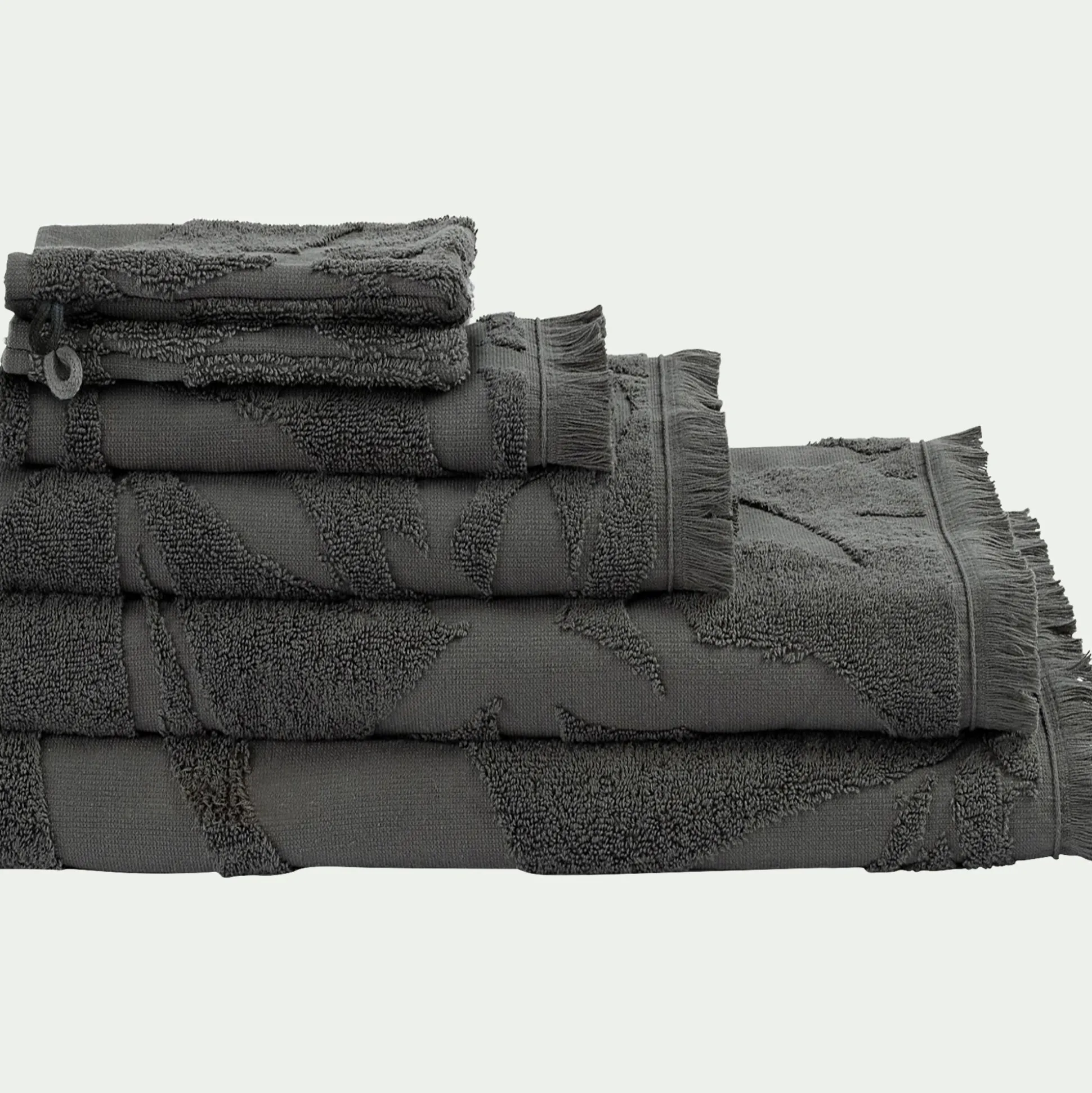 Lot de 2 gants de toilette en coton - vert cèdre