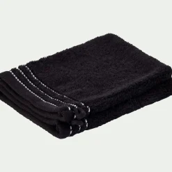 Lot de 2 gants de toilette en coton - noir