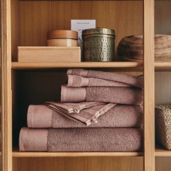 Lot de 2 gants de toilette en coton peigné - brun rhassoul