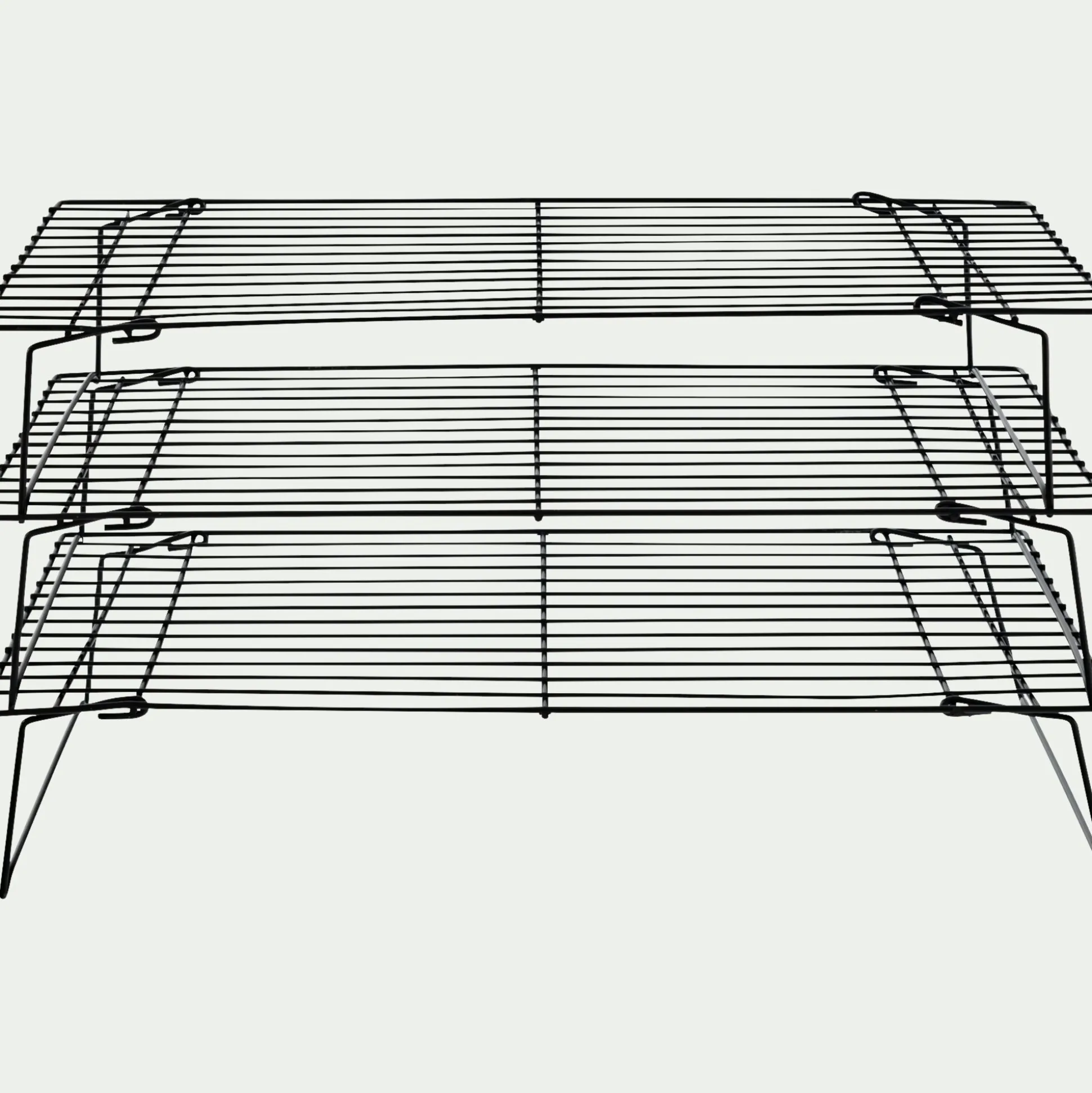 Lot de 3 grilles de refroidissement en inox 24x40cm - noir