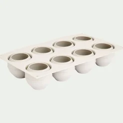 Lot de 8 moules à gâteau en silicone platinium D6,2cm - gris