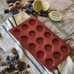Lot de 15 moules à tartelettes en silicone platinium - marron
