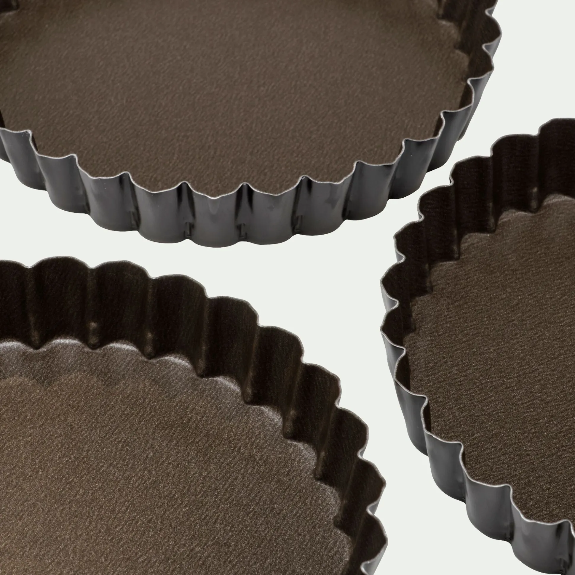 Lot de 6 moules à tartelette en acier D12cm - marron