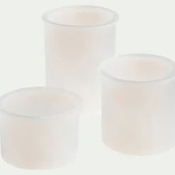 Lot de 3 moules porte-bougies en silicone - blanc translucide