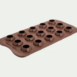 Lot de 15 moules ronds en silicone platinium - marron