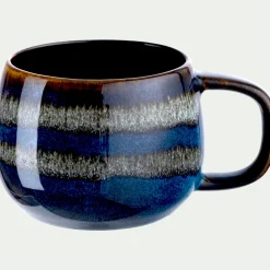 Lot de 4 mugs dépareillés en grès 35cl - bleu