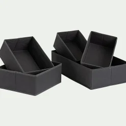 Lot de 5 paniers organiseur - gris