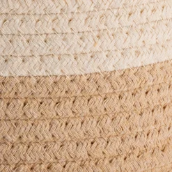 Lot de 2 paniers ronds en tissu - beige