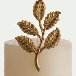 Lot de 2 pins feuille pour bougie - doré