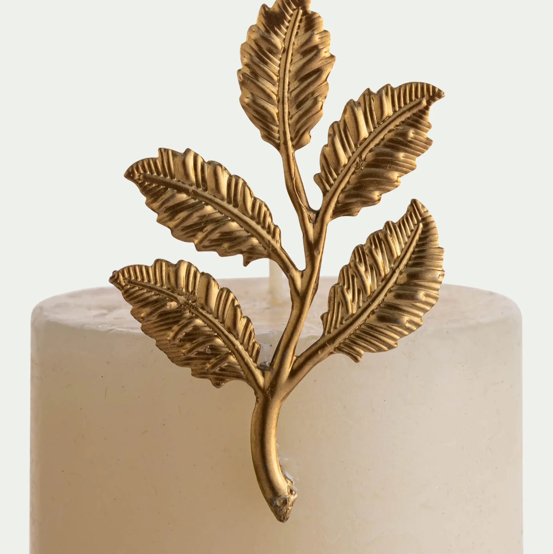 Lot de 2 pins feuille pour bougie - doré