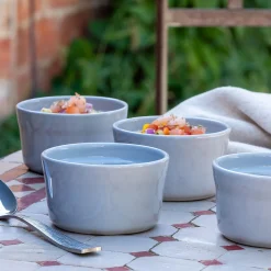 Lot de 4 ramequins en grès D9cm - gris
