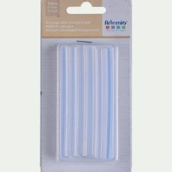 Lot de 12 recharges pour pistolet à colle - blanc translucide