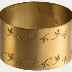 Lot de 4 ronds de serviette motif végétal en laiton - doré