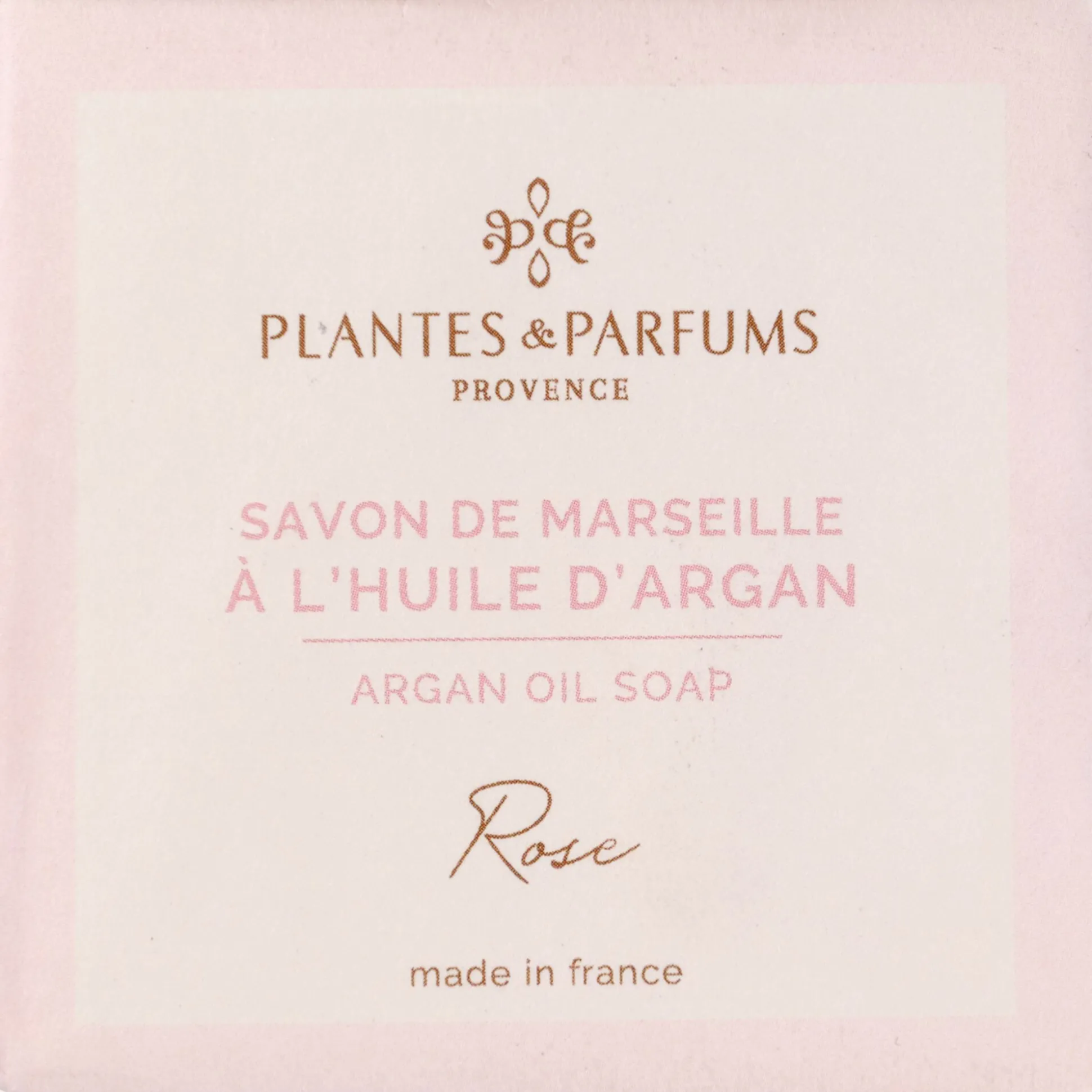 Lot de 2 savons de Marseille à l'huile d'argan senteur rose 100g