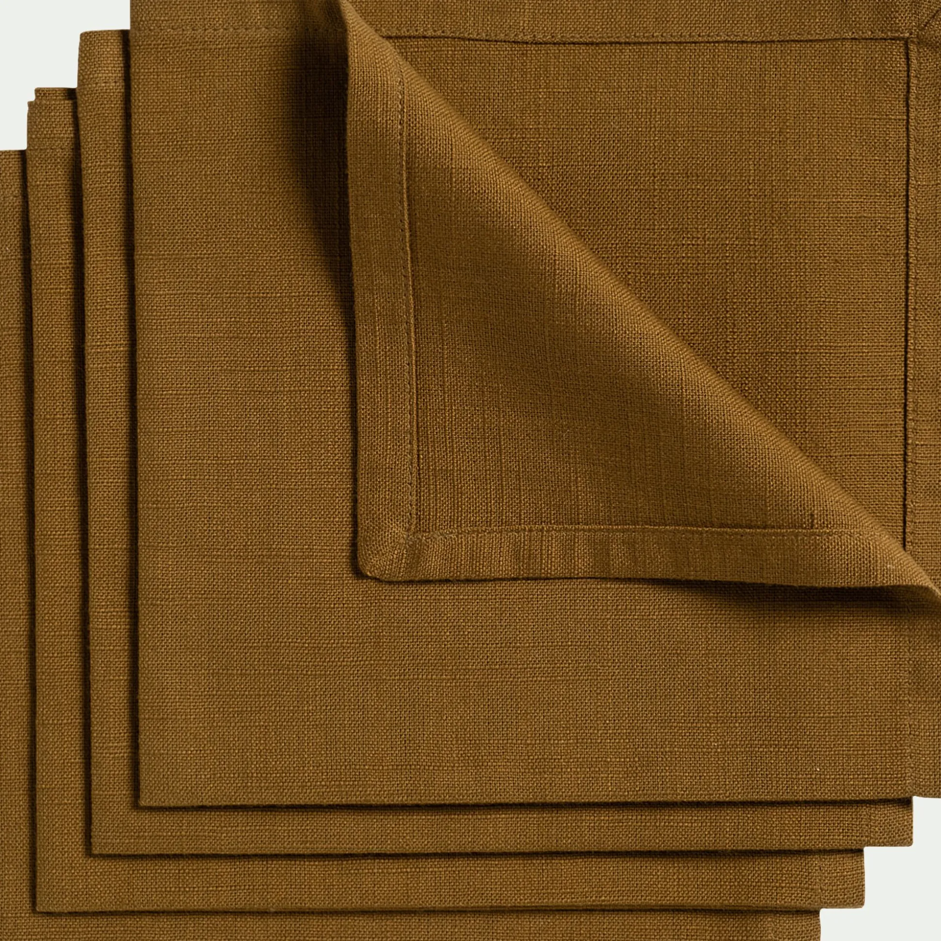 Lot de 4 serviettes de table en coton 41x41cm - vert mousse