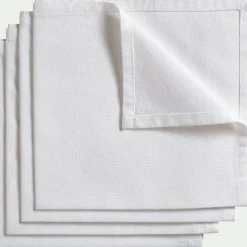 Lot de 4 serviettes de table en coton 41x41cm - blanc