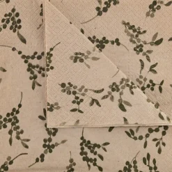 Lot de 20 serviettes en papier motif à fleurs 33x33cm - beige alpilles