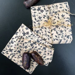 Lot de 20 serviettes en papier motif floral 33x33cm - beige alpilles