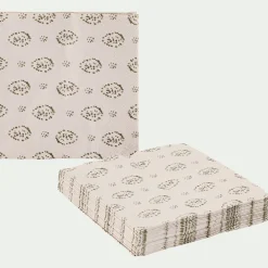 Lot de 20 serviettes en papier motif amande 33x33cm - beige alpilles