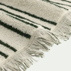 Lot de 2 serviettes invité en coton à rayures 30x50cm - vert