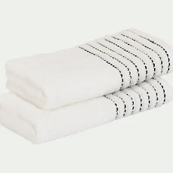 Lot de 2 serviettes invité en coton - blanc ventoux 30x50cm