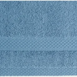 Lot de 2 serviettes invité en coton peigné - bleu autan 30x50cm