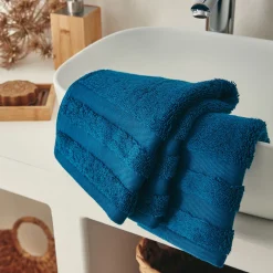 Lot de 2 serviettes invité en coton - bleu figuerolles 30x50cm