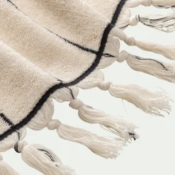 Lot de 2 serviettes invités rayée en coton 30x50cm - beige