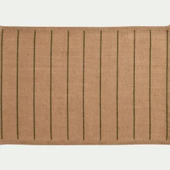 Lot de 4 sets de table à rayures en jute 30x45cm - vert