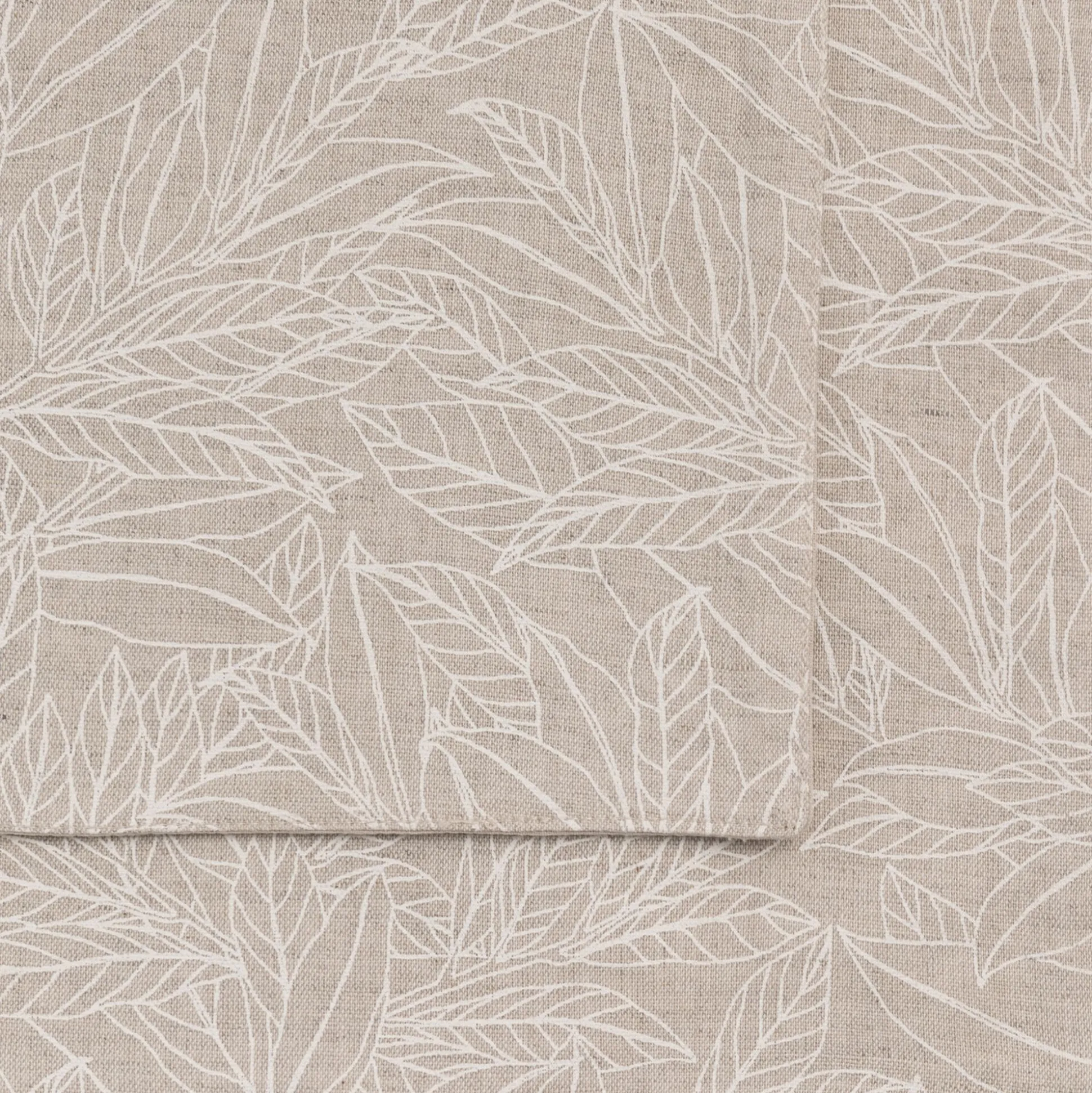 Lot de 2 sets de table en lin et coton motif laurier - beige 35x50cm