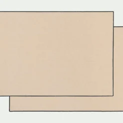 Lot de 2 sets de table en coton brodé - beige 36x48cm