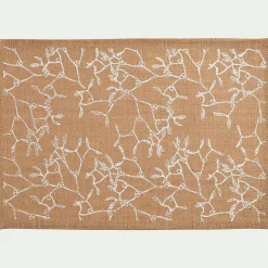 Lot de 4 sets de table motif gui en jute 30x45cm - naturel