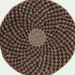 Lot de 2 sets de table ronds en jonc de mer D36cm - brun alep